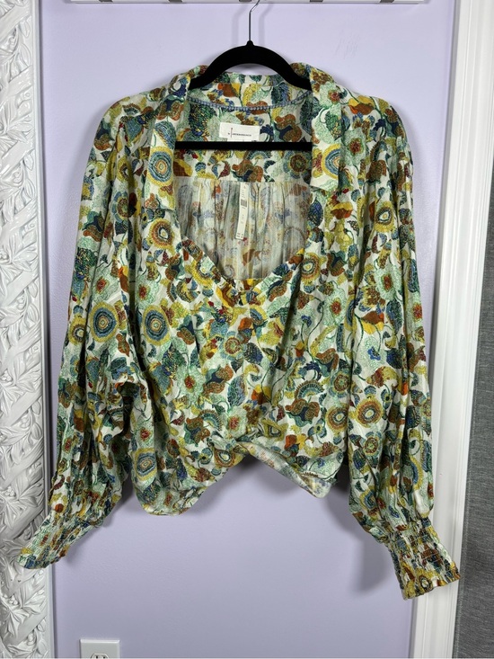 Anthropologie Tops - Anthropologie Multicolor Floral Wrap Blouse With Crop Bralette Top NWT 2X